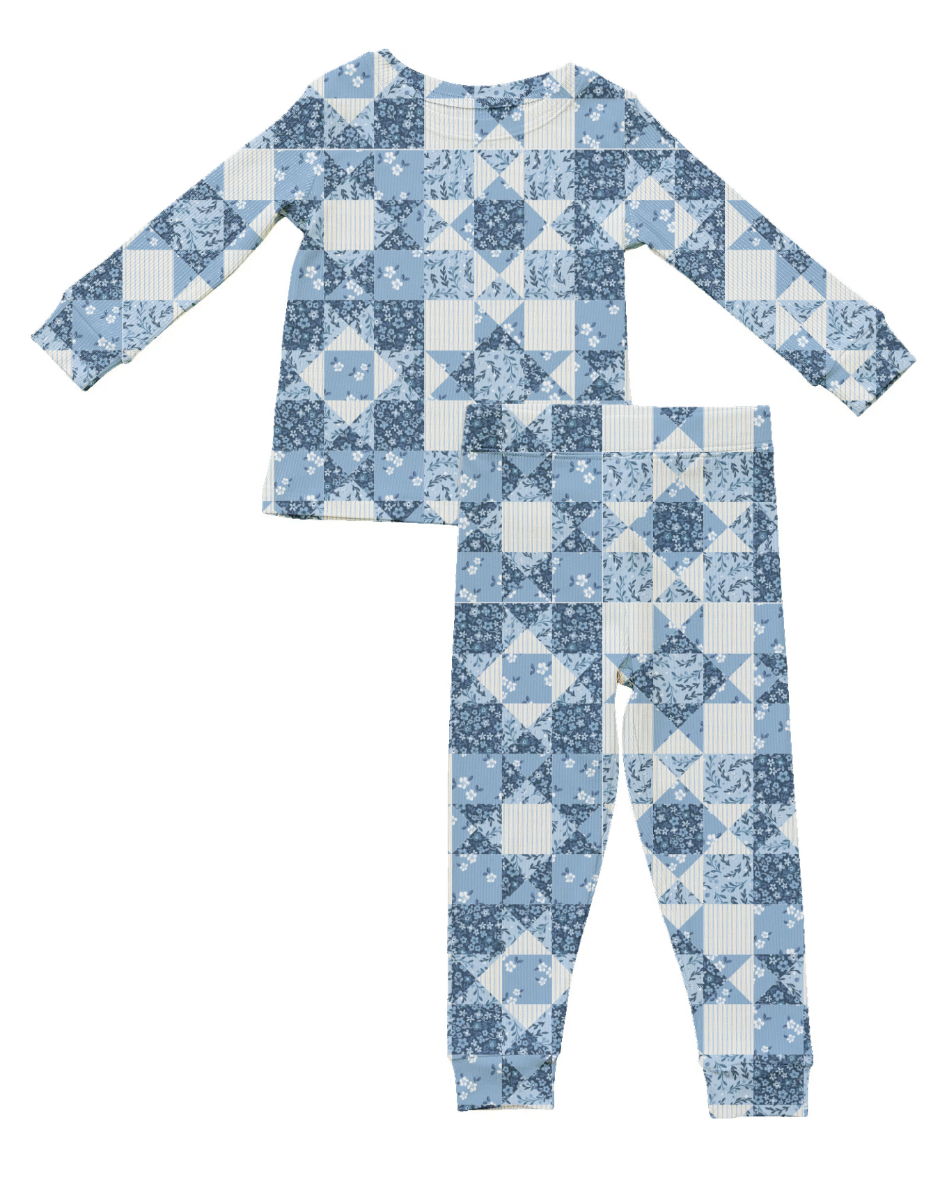 Bluebell Patchwork Ribbed Two-Piece Set