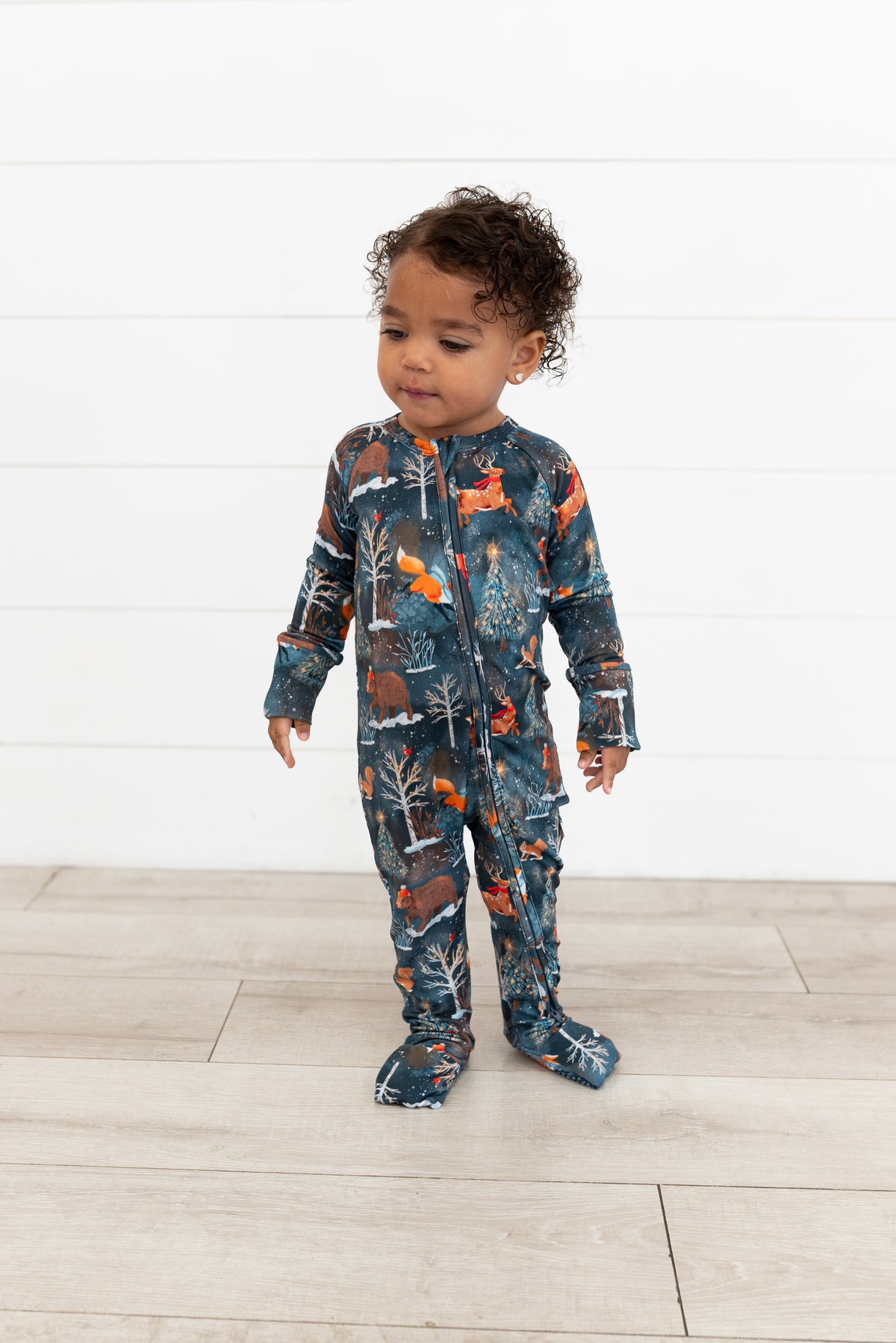 Woodland Wonder Bamboo Baby Zip Pajamas | Christmas Pajamas