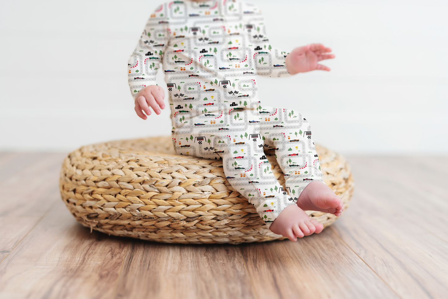 Mini Grand Prix Ribbed Zip Pajamas