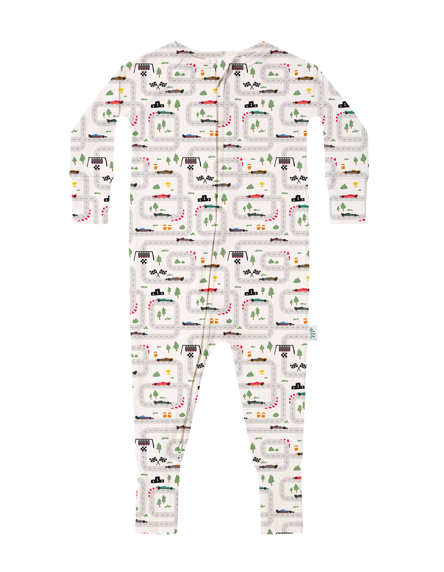Mini Grand Prix Ribbed Zip Pajamas