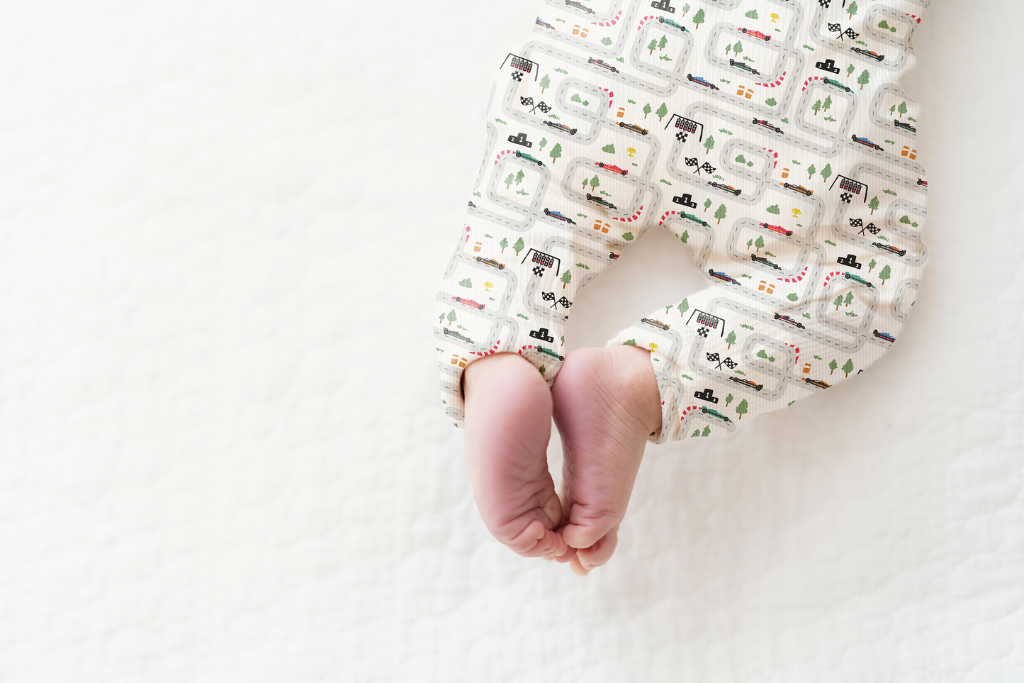 Mini Grand Prix Ribbed Zip Pajamas