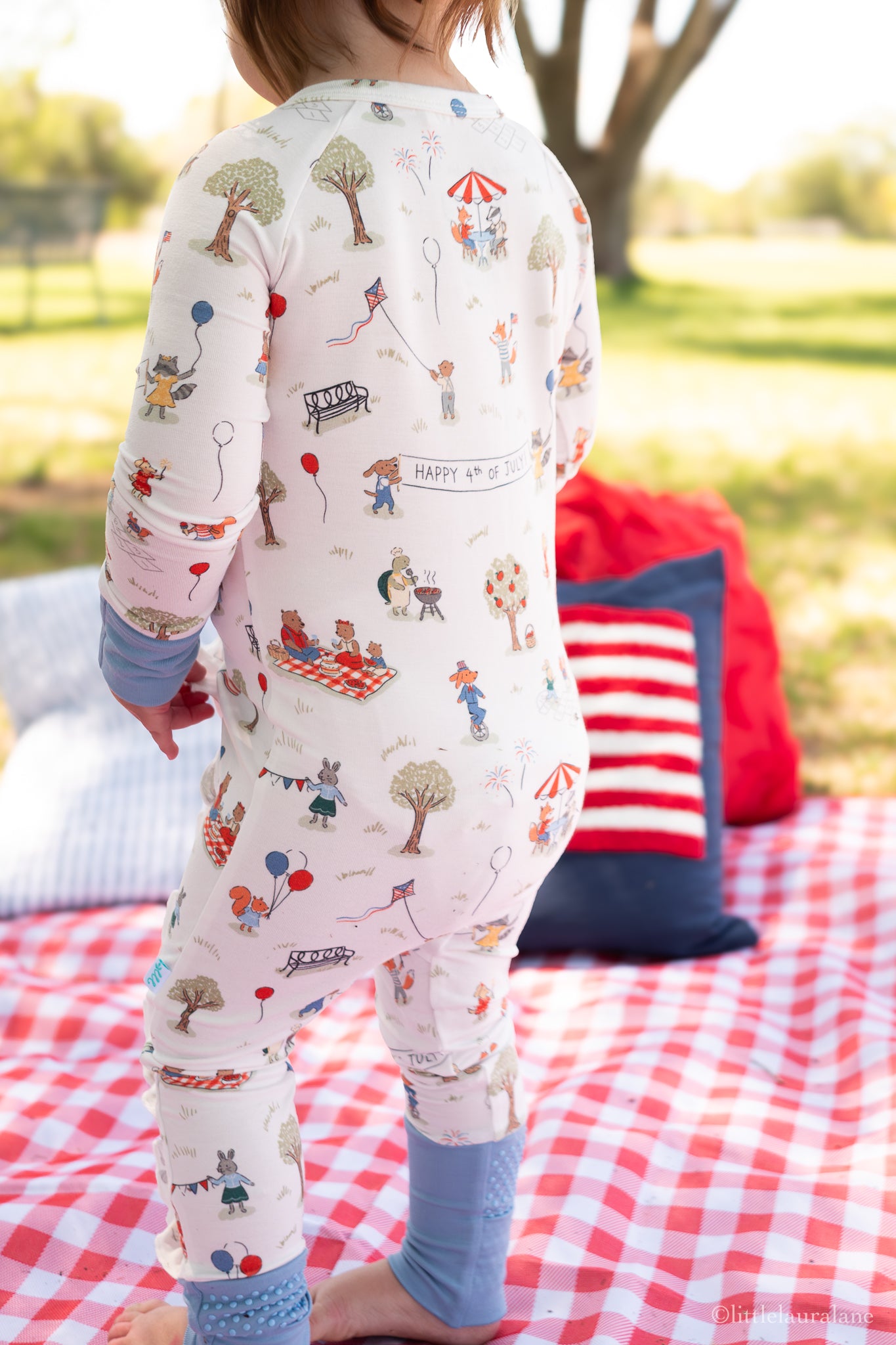 American Picnic Baby Zip Pajama