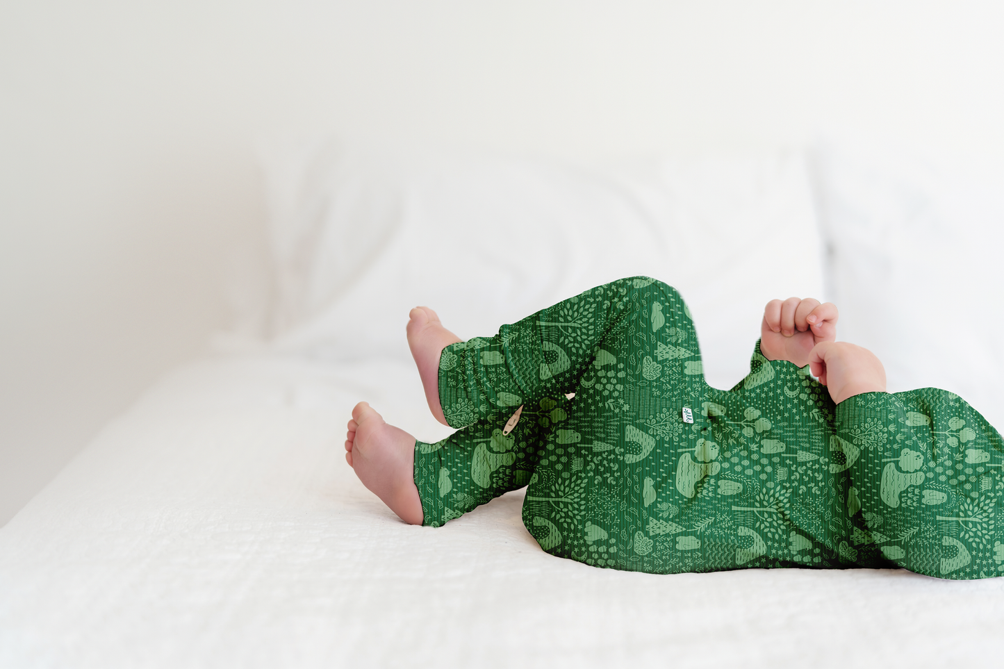 Little Bear Forest Ribbed Zip Pajamas