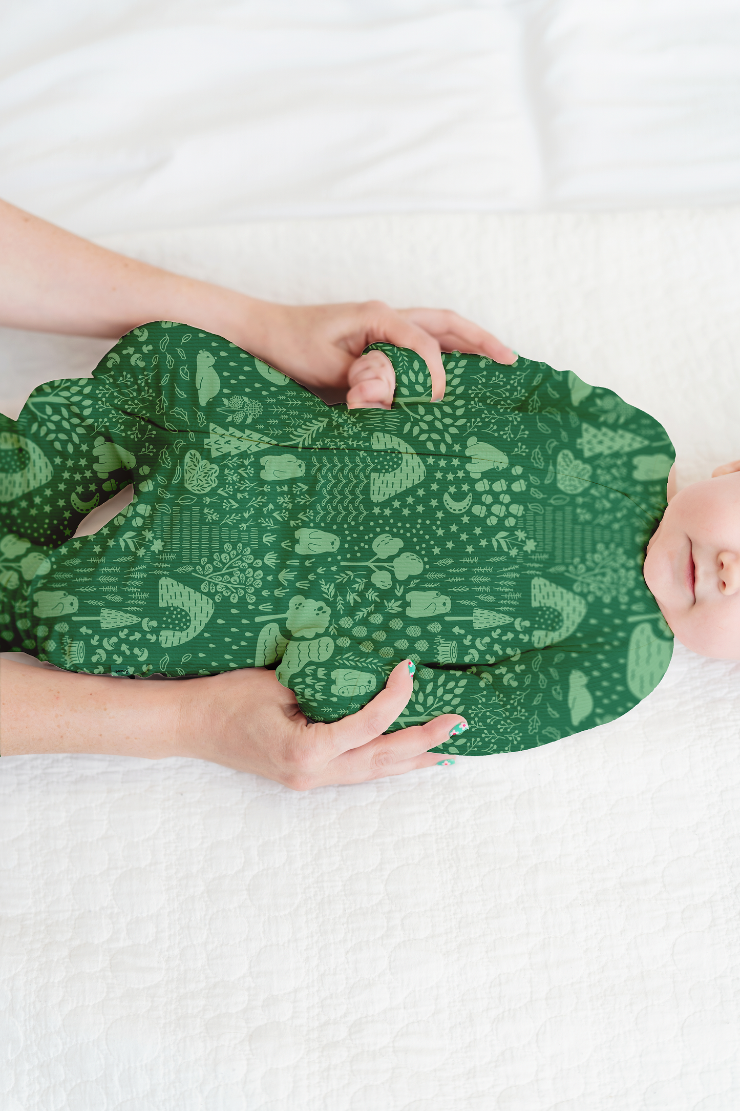 Little Bear Forest Ribbed Zip Pajamas