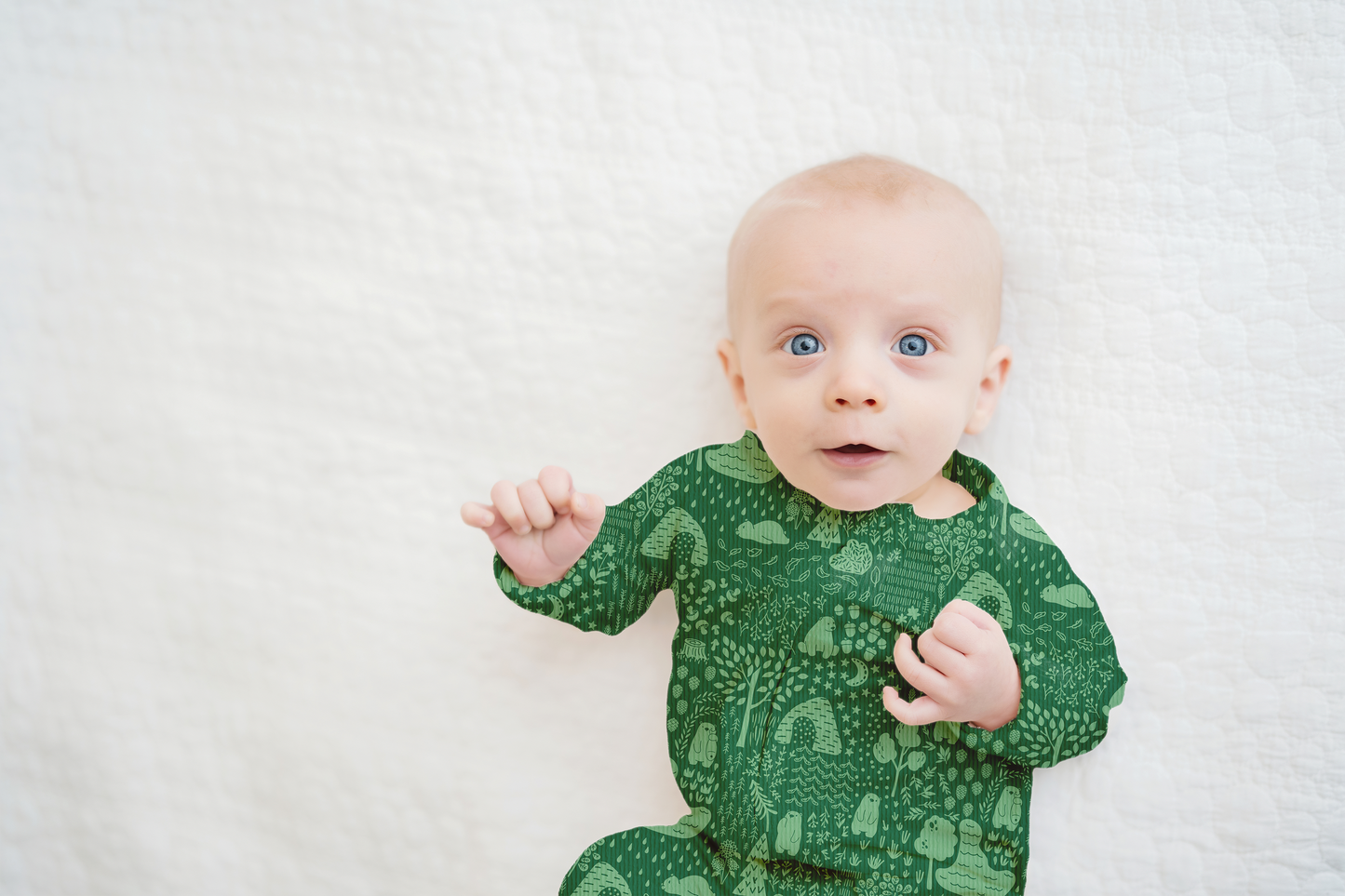 Little Bear Forest Ribbed Zip Pajamas
