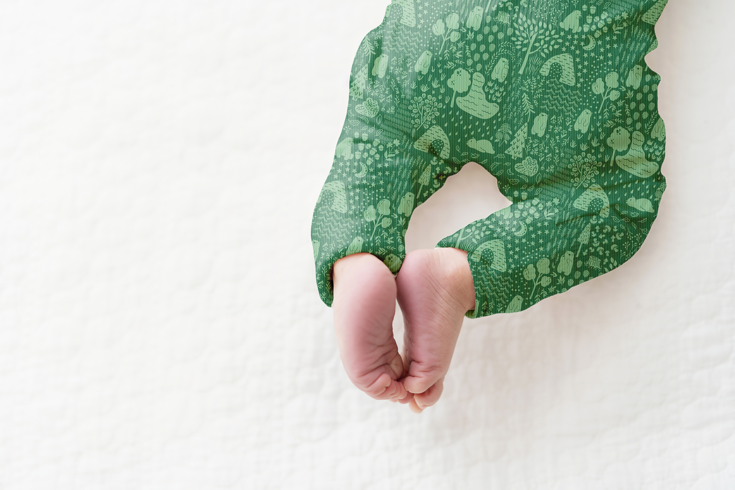 Little Bear Forest Ribbed Zip Pajamas
