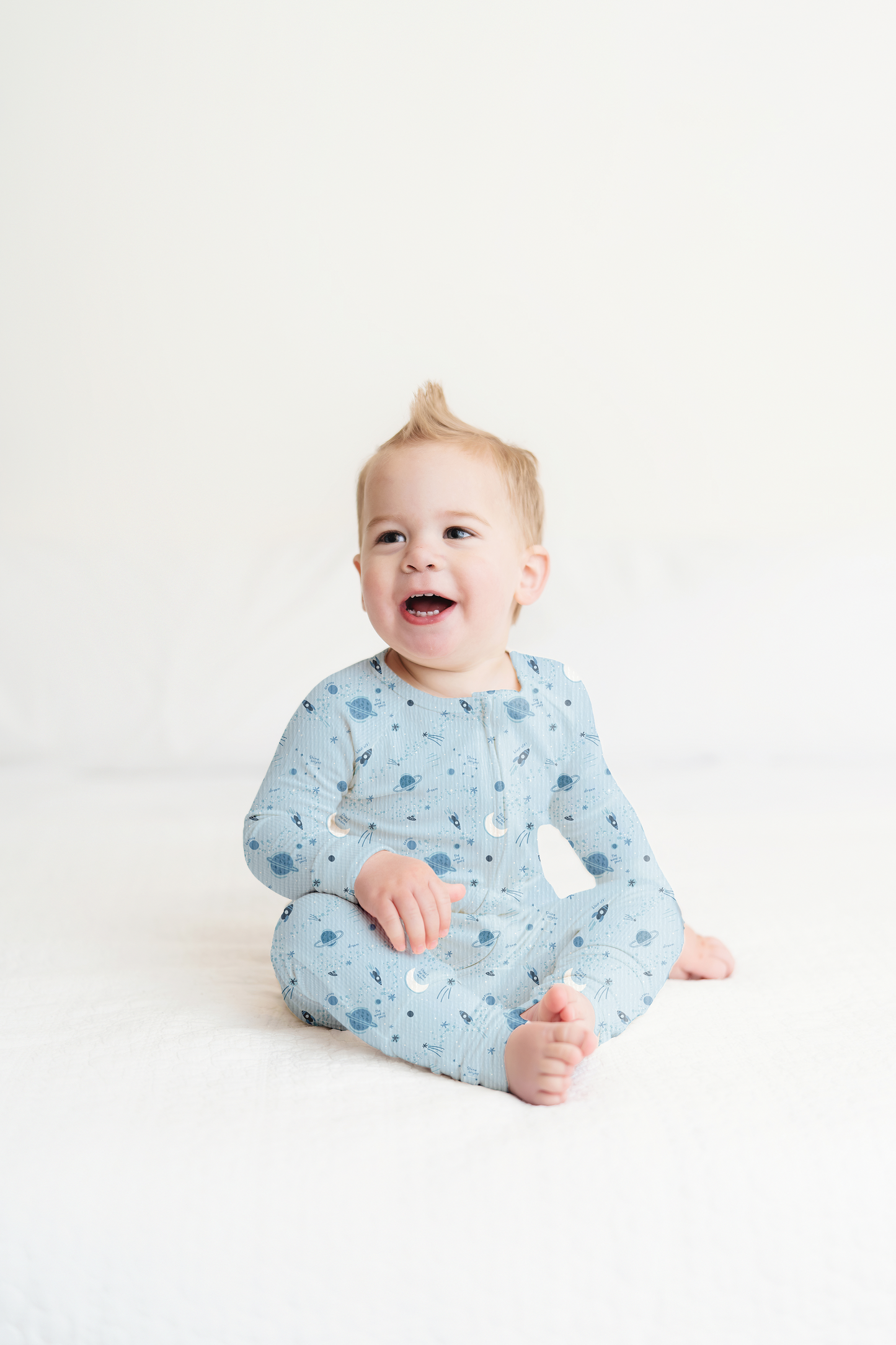 Star Explorer Ribbed Zip Pajamas