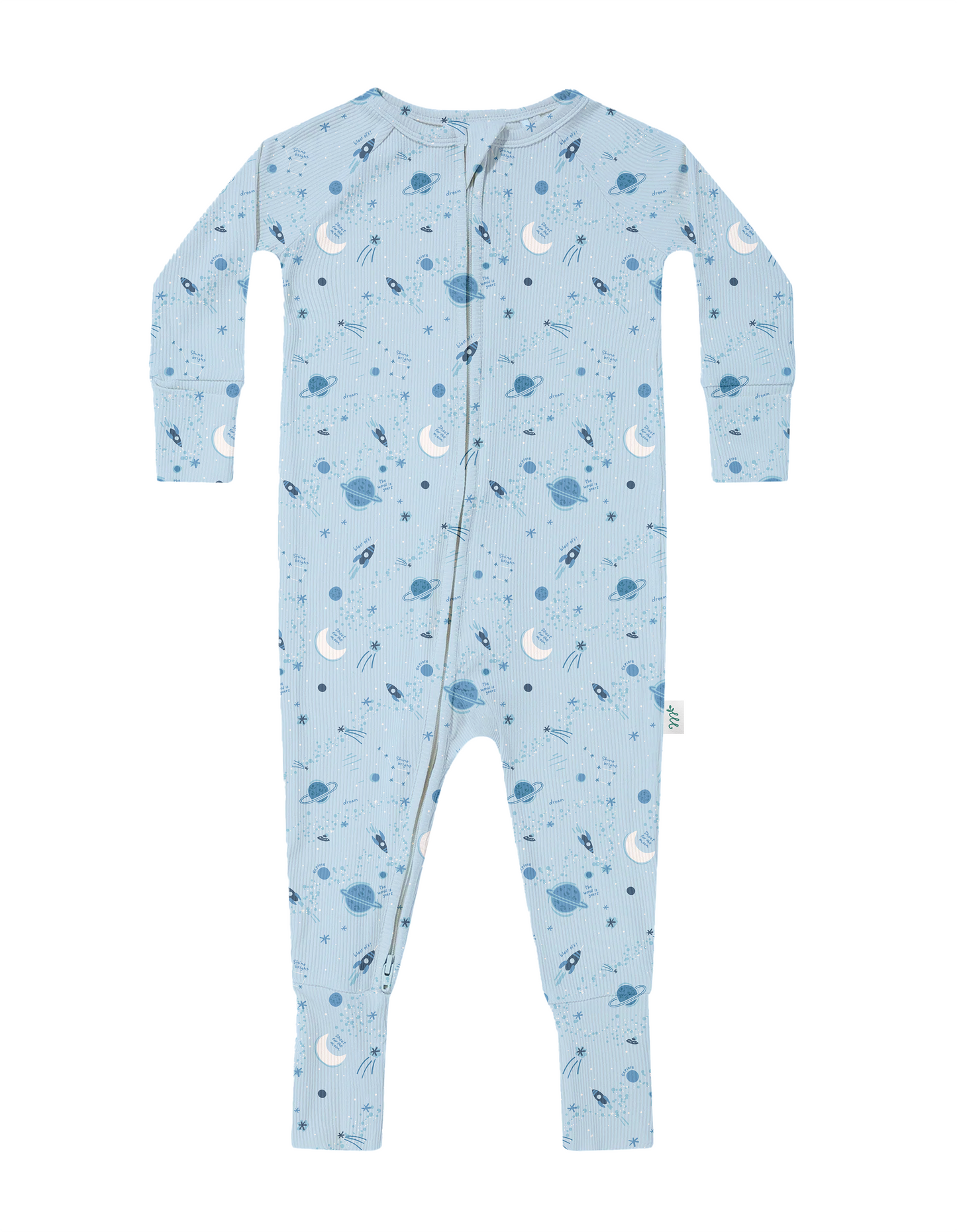 Star Explorer Ribbed Zip Pajamas
