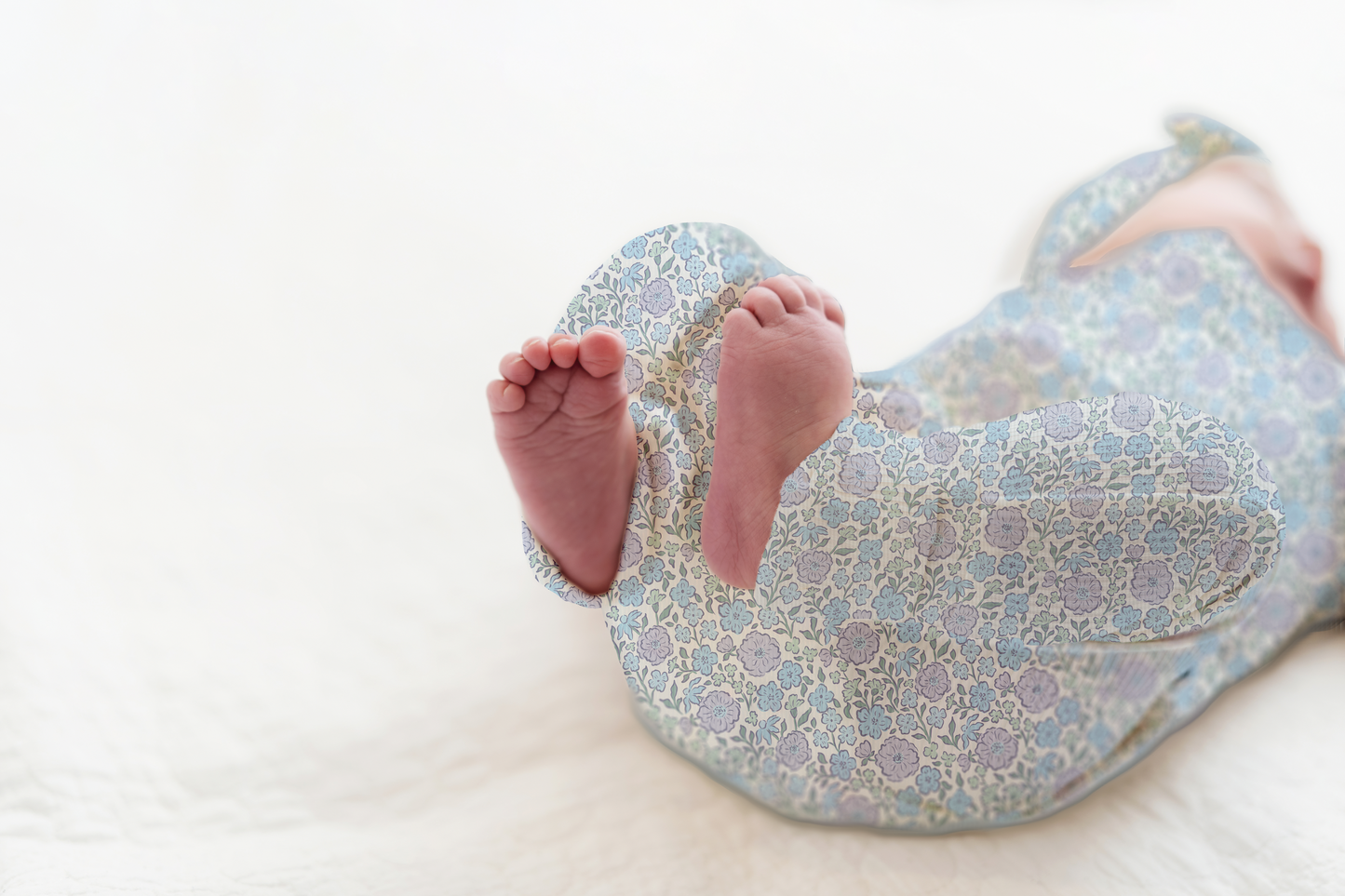 Bleu Fleur Ribbed Zip Pajamas