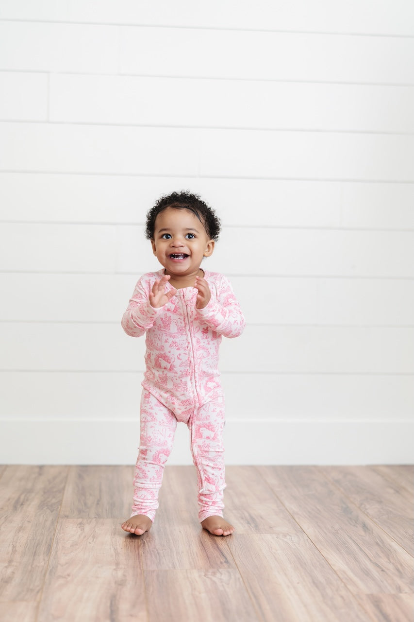 Cat Garden Ribbed Zip Pajamas
