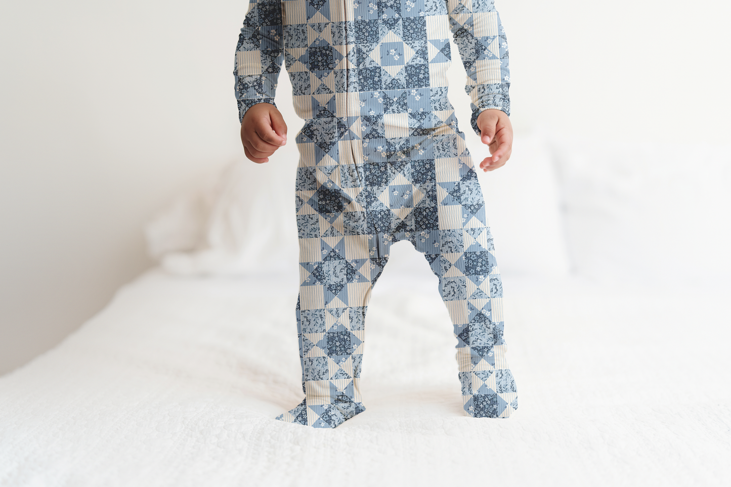 Bluebell Patchwork Ribbed Zip Pajamas