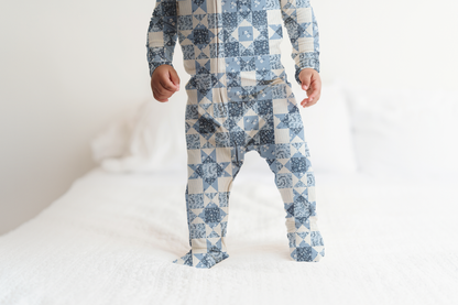 Bluebell Patchwork Ribbed Zip Pajamas