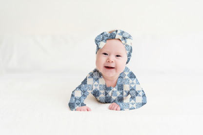 Bluebell Patchwork Ribbed Zip Pajamas