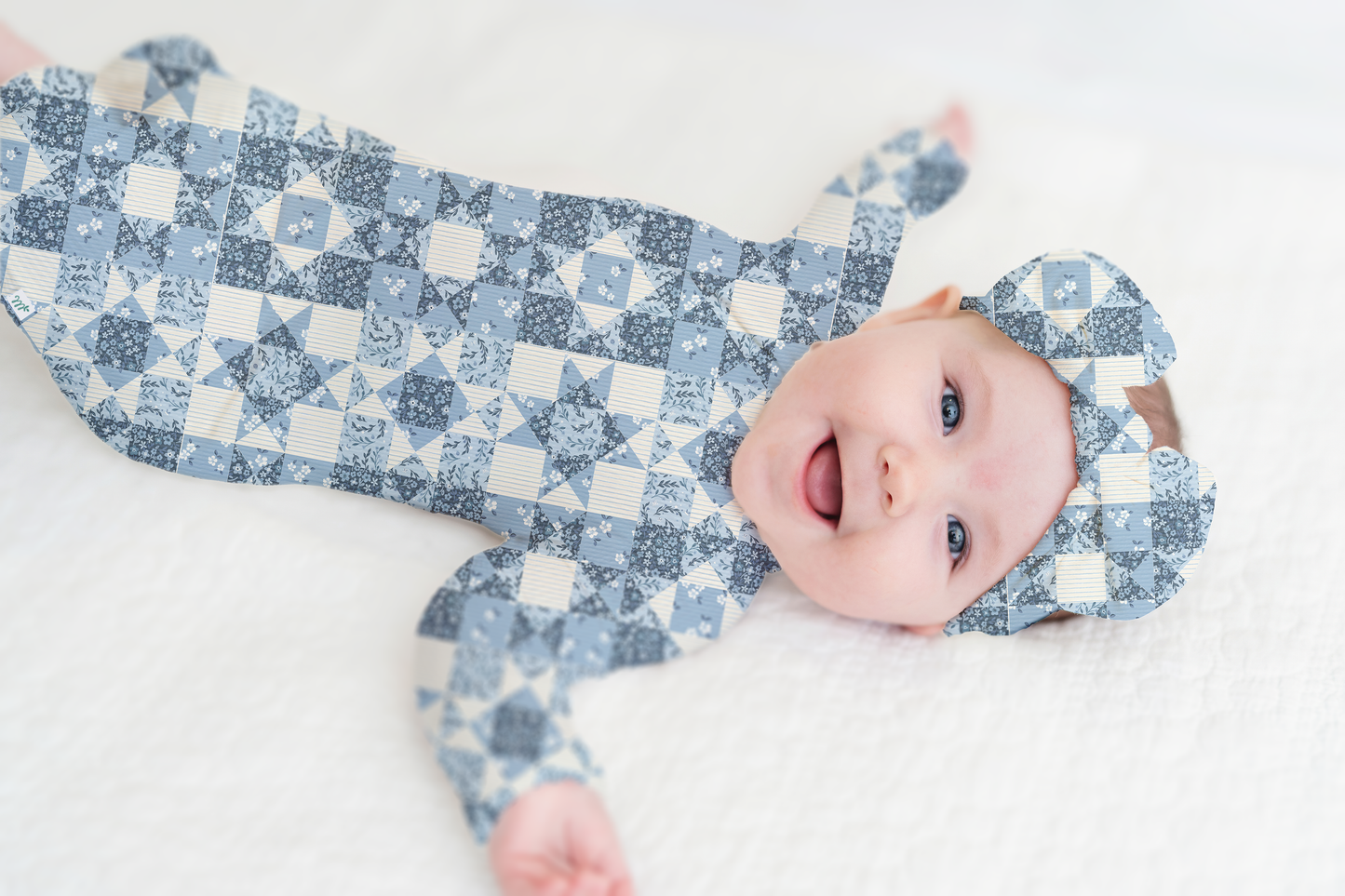 Bluebell Patchwork Ribbed Zip Pajamas