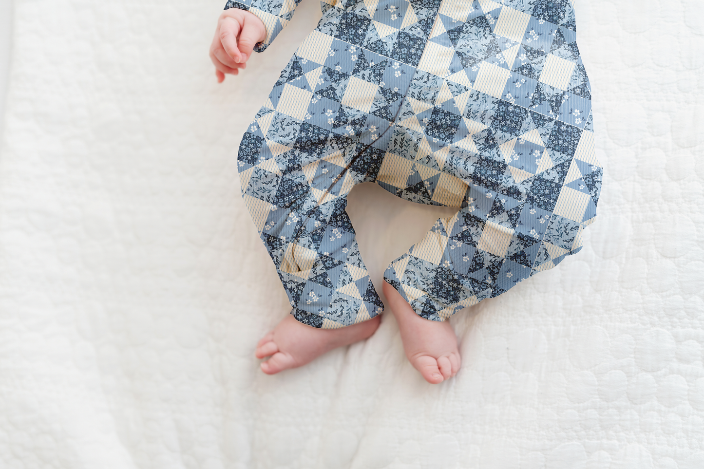 Bluebell Patchwork Ribbed Zip Pajamas