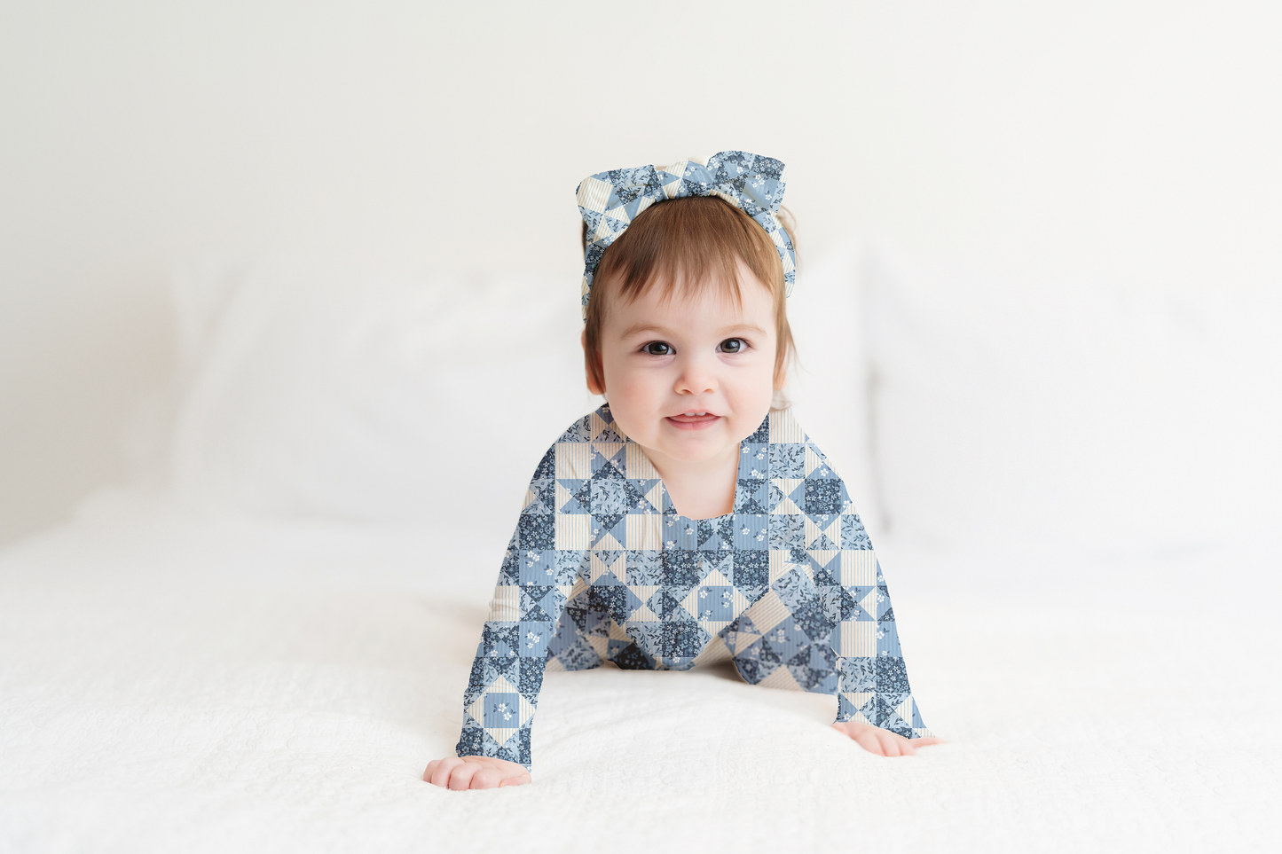 Bluebell Patchwork Ribbed Zip Pajamas