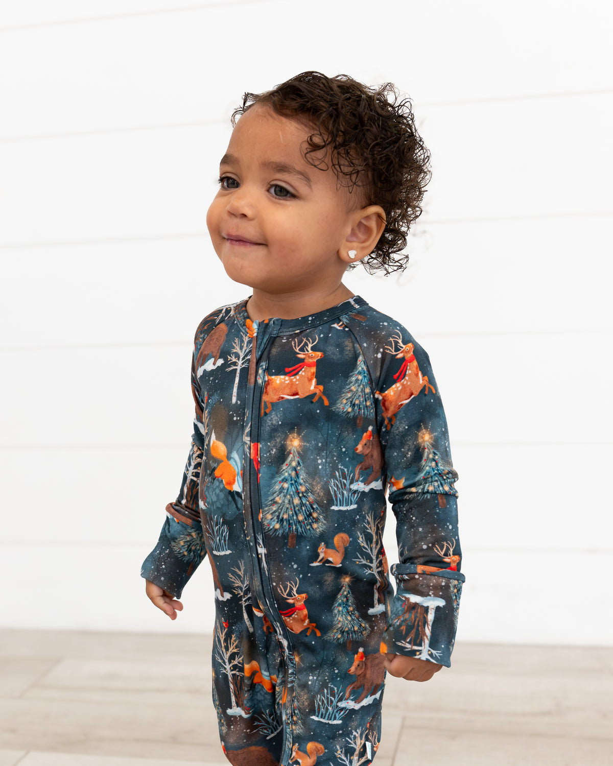 Woodland Wonder Bamboo Baby Zip Pajamas | Christmas Pajamas