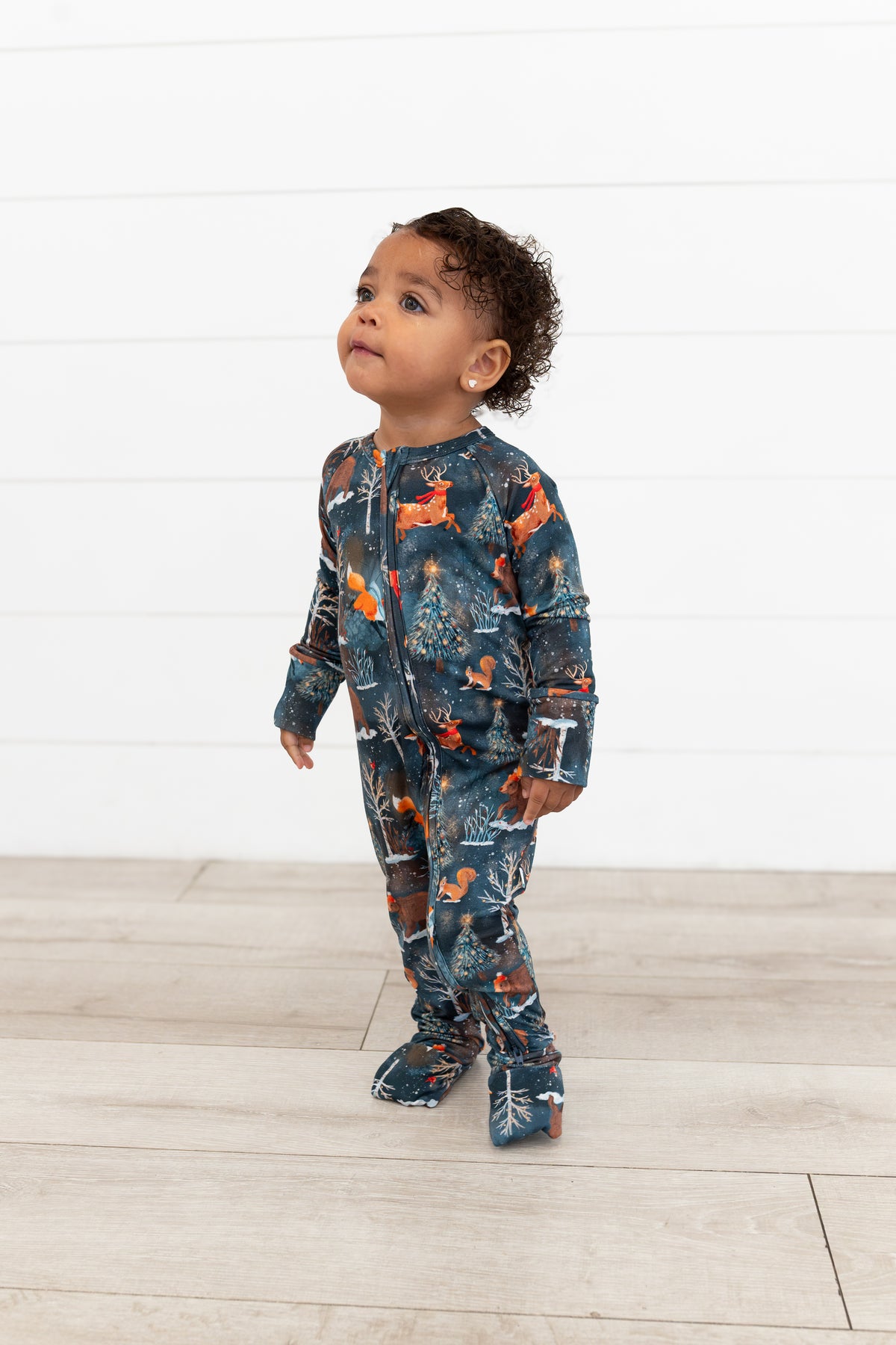 Woodland Wonder Bamboo Baby Zip Pajamas | Christmas Pajamas