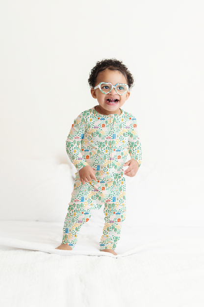 Crayon Life Ribbed Zip Pajamas