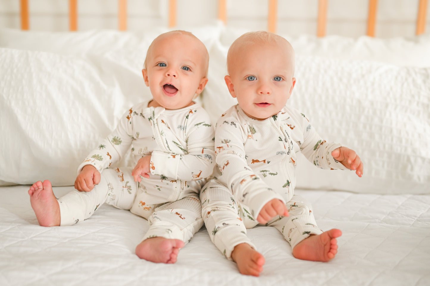 Little Safari Ribbed Zip Pajamas