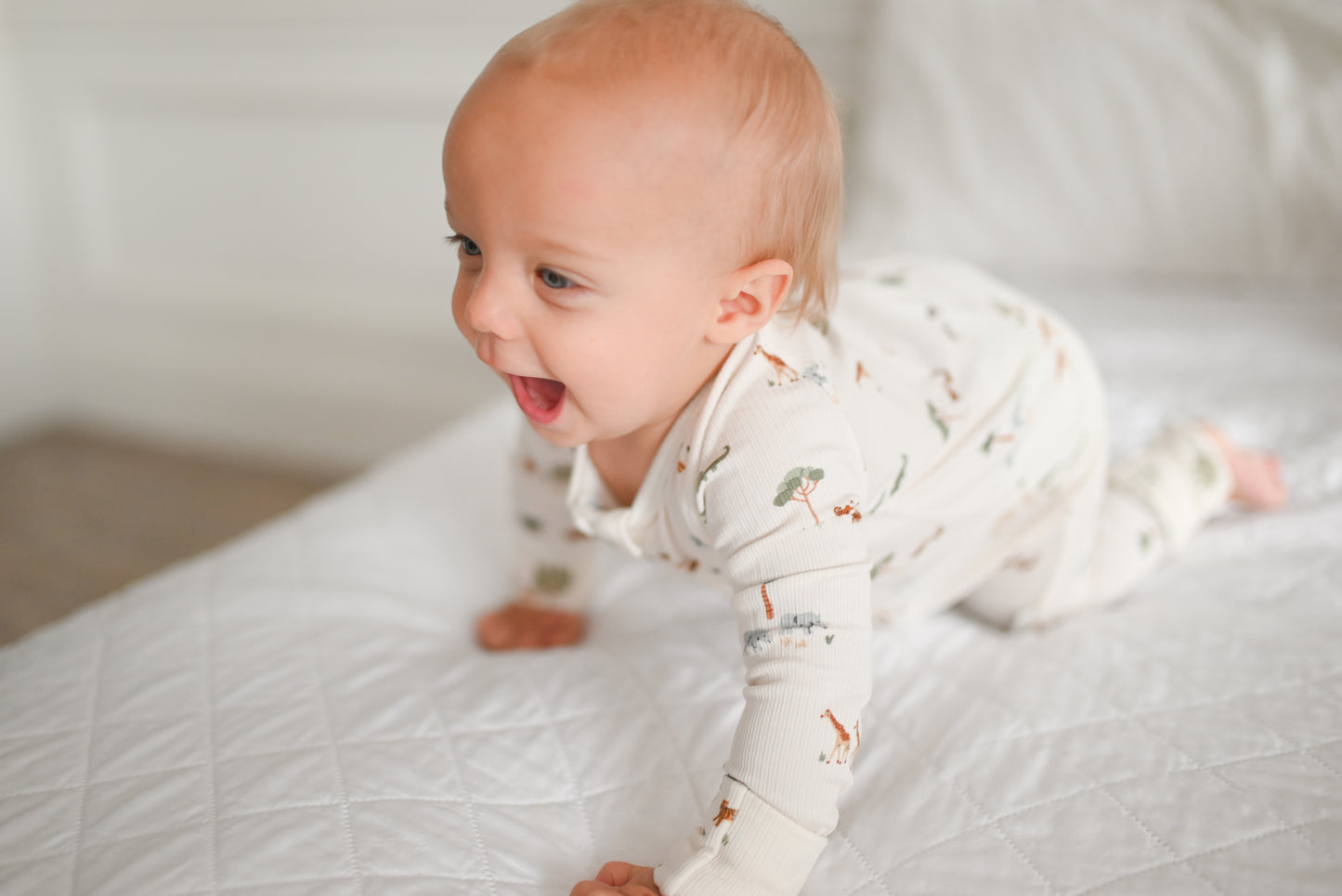 Little Safari Ribbed Zip Pajamas