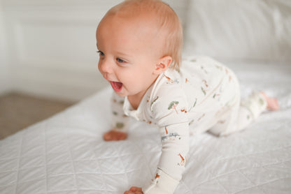 Little Safari Ribbed Zip Pajamas