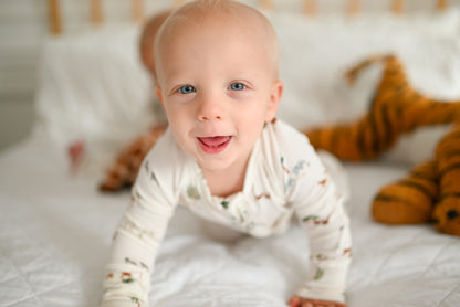 Little Safari Ribbed Zip Pajamas