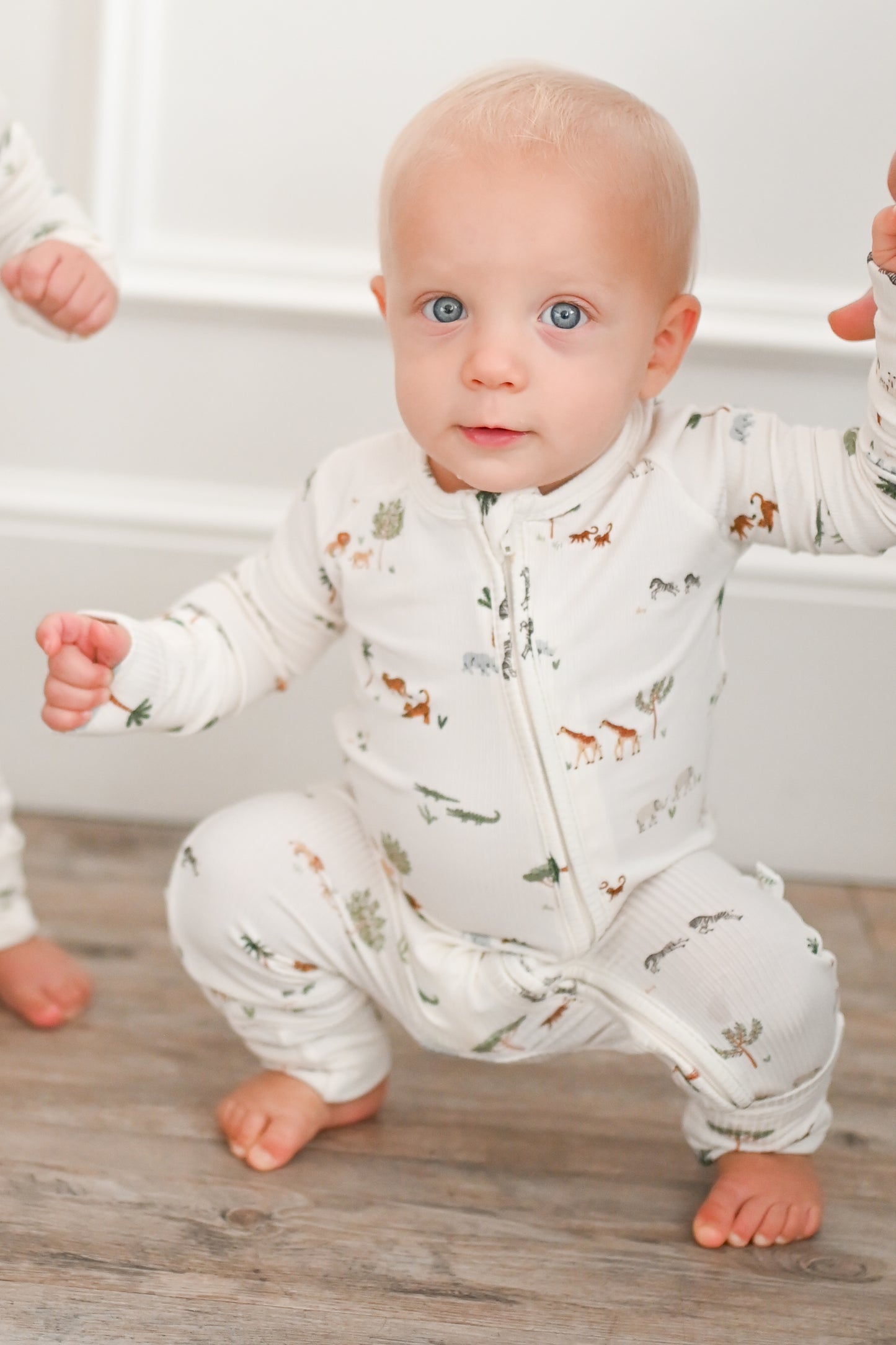 Little Safari Ribbed Zip Pajamas