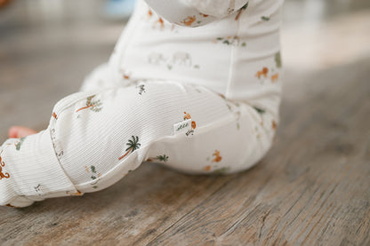 Little Safari Ribbed Zip Pajamas