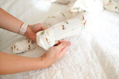 Little Safari Ribbed Zip Pajamas