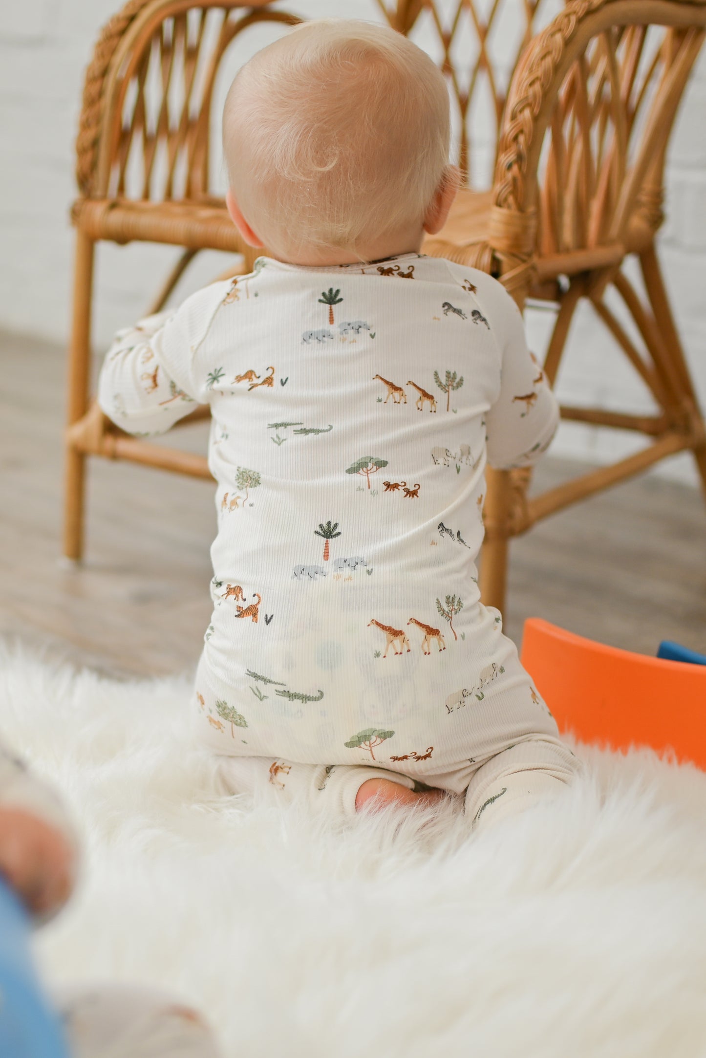 Little Safari Ribbed Zip Pajamas