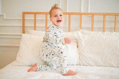 Mini Grand Prix Ribbed Zip Pajamas