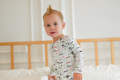 Mini Grand Prix Ribbed Zip Pajamas