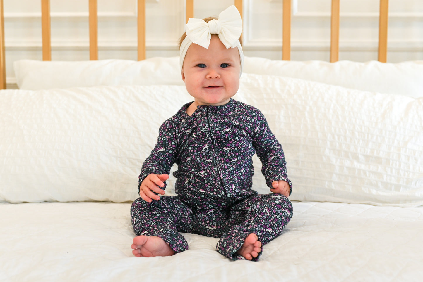 Midnight Unicorn Ribbed Zip Pajamas
