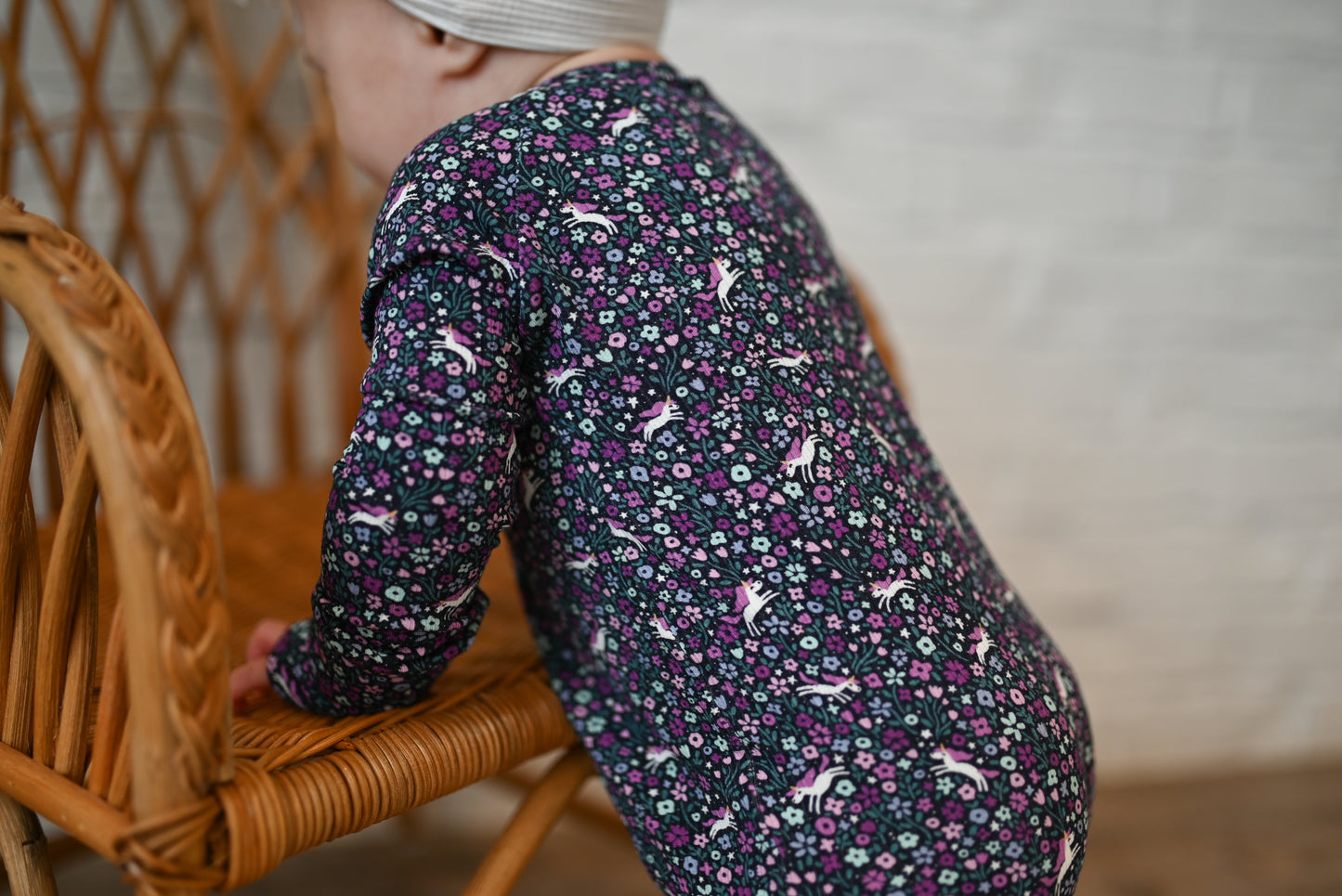 Midnight Unicorn Ribbed Zip Pajamas