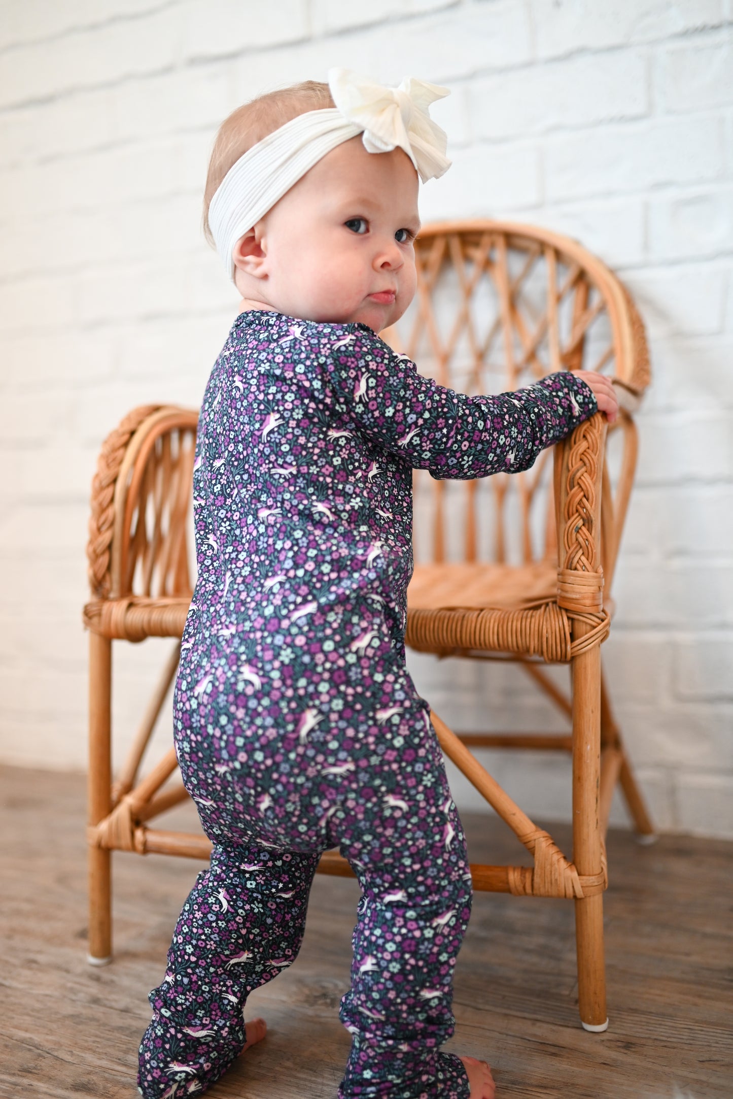 Midnight Unicorn Ribbed Zip Pajamas