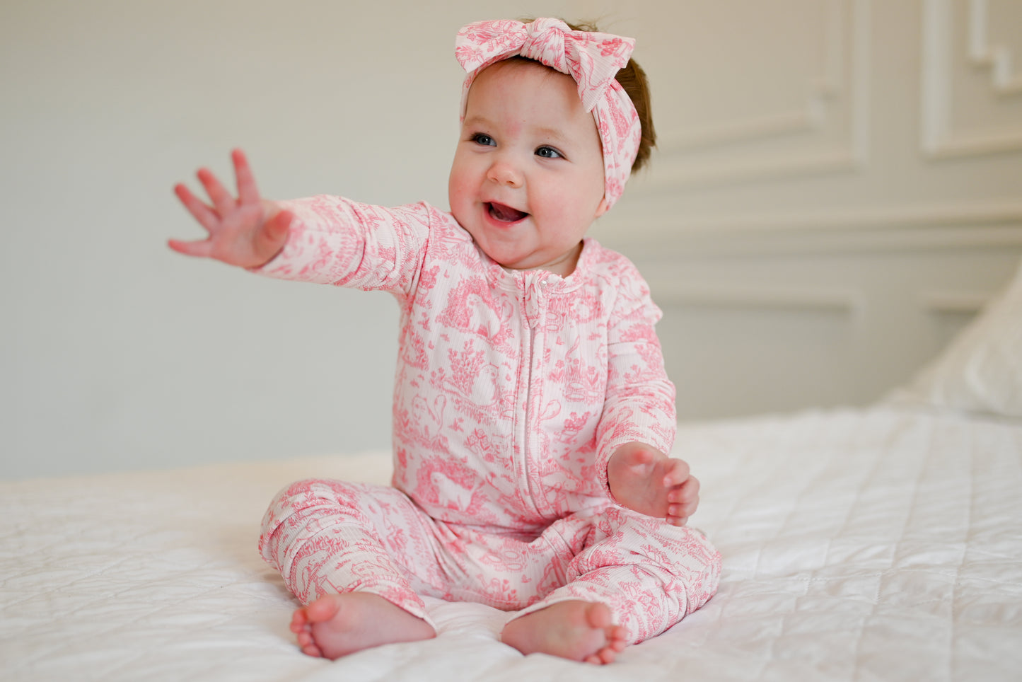 Cat Garden Ribbed Zip Pajamas