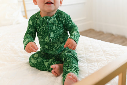 Little Bear Forest Ribbed Zip Pajamas