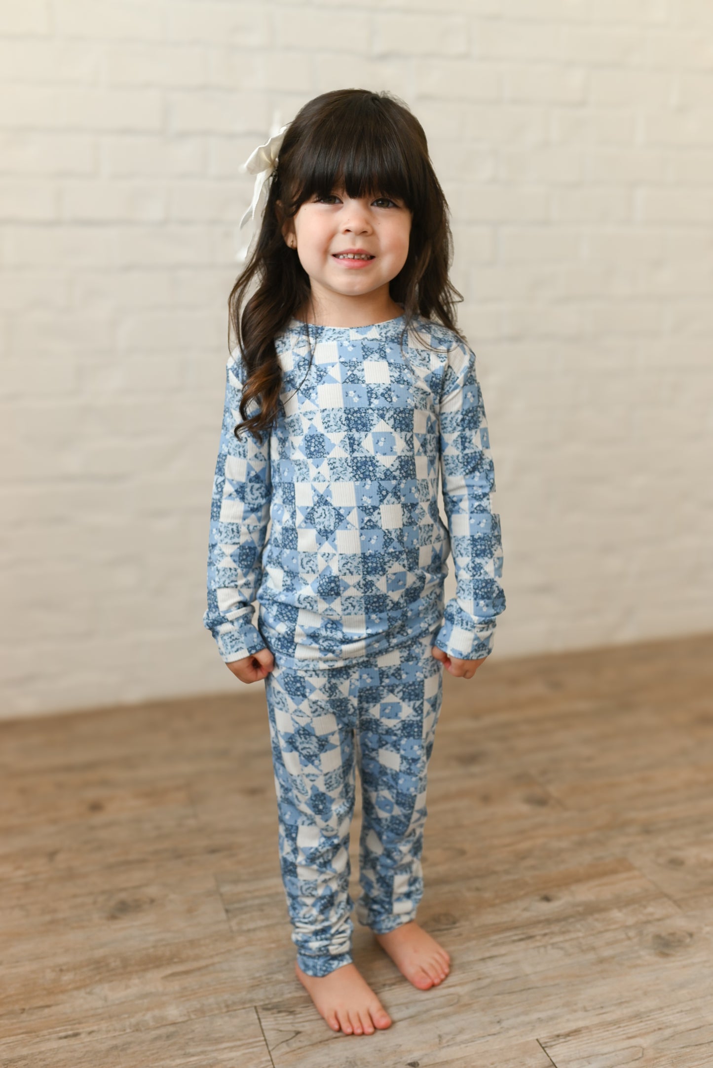 Bluebell Patchwork Ribbed Two-Piece Set