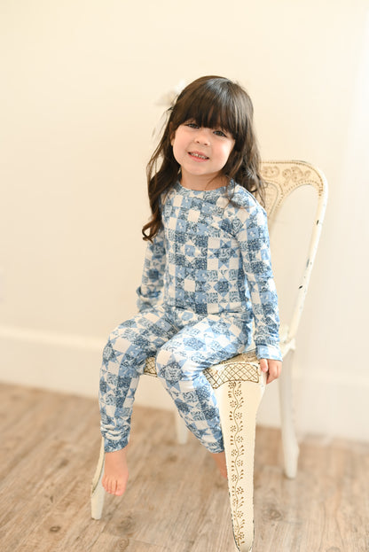 Bluebell Patchwork Ribbed Two-Piece Set