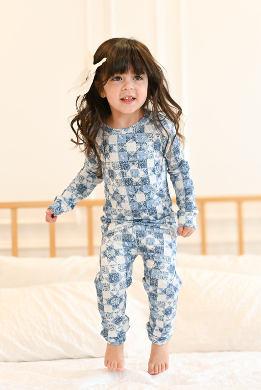 Bluebell Patchwork Ribbed Two-Piece Set