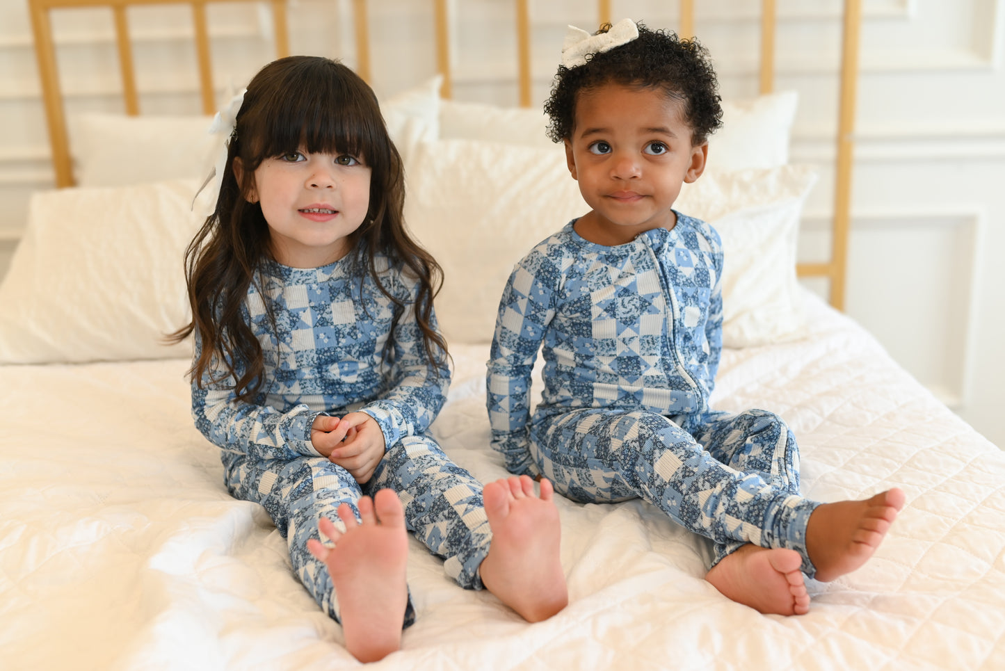 Bluebell Patchwork Ribbed Zip Pajamas