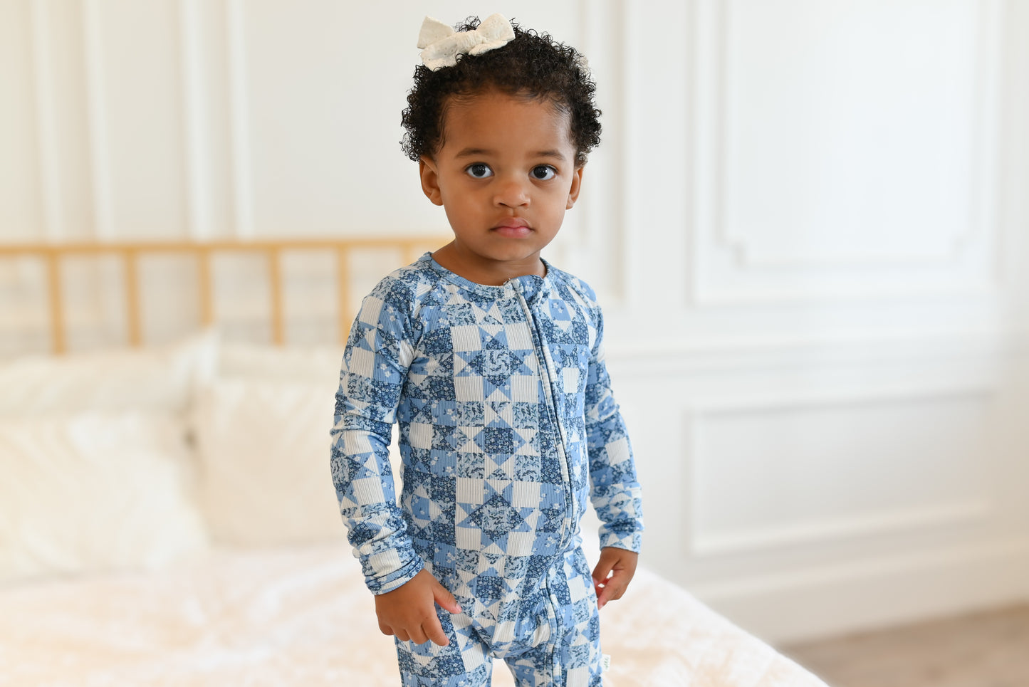 Bluebell Patchwork Ribbed Zip Pajamas