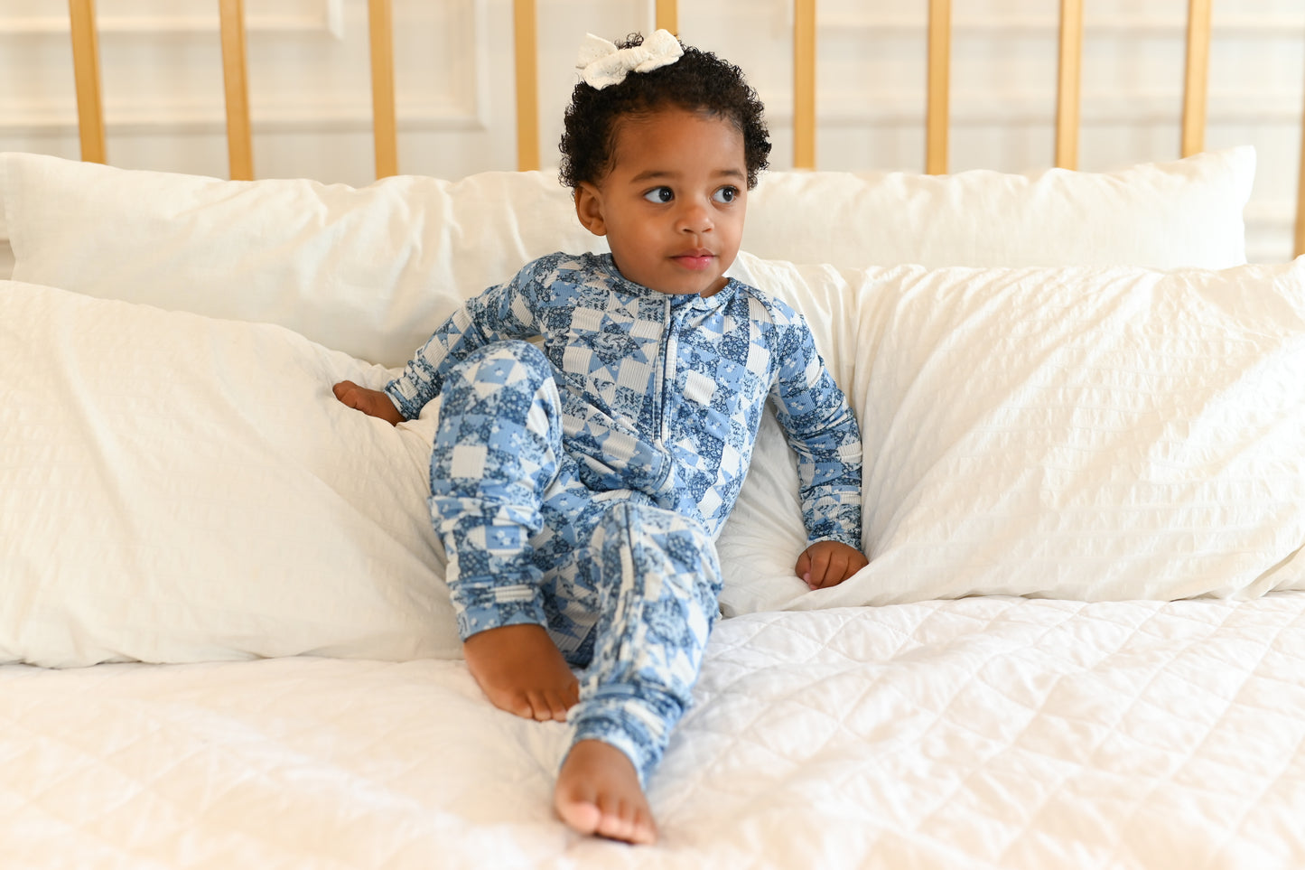 Bluebell Patchwork Ribbed Zip Pajamas