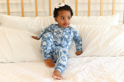 Bluebell Patchwork Ribbed Zip Pajamas