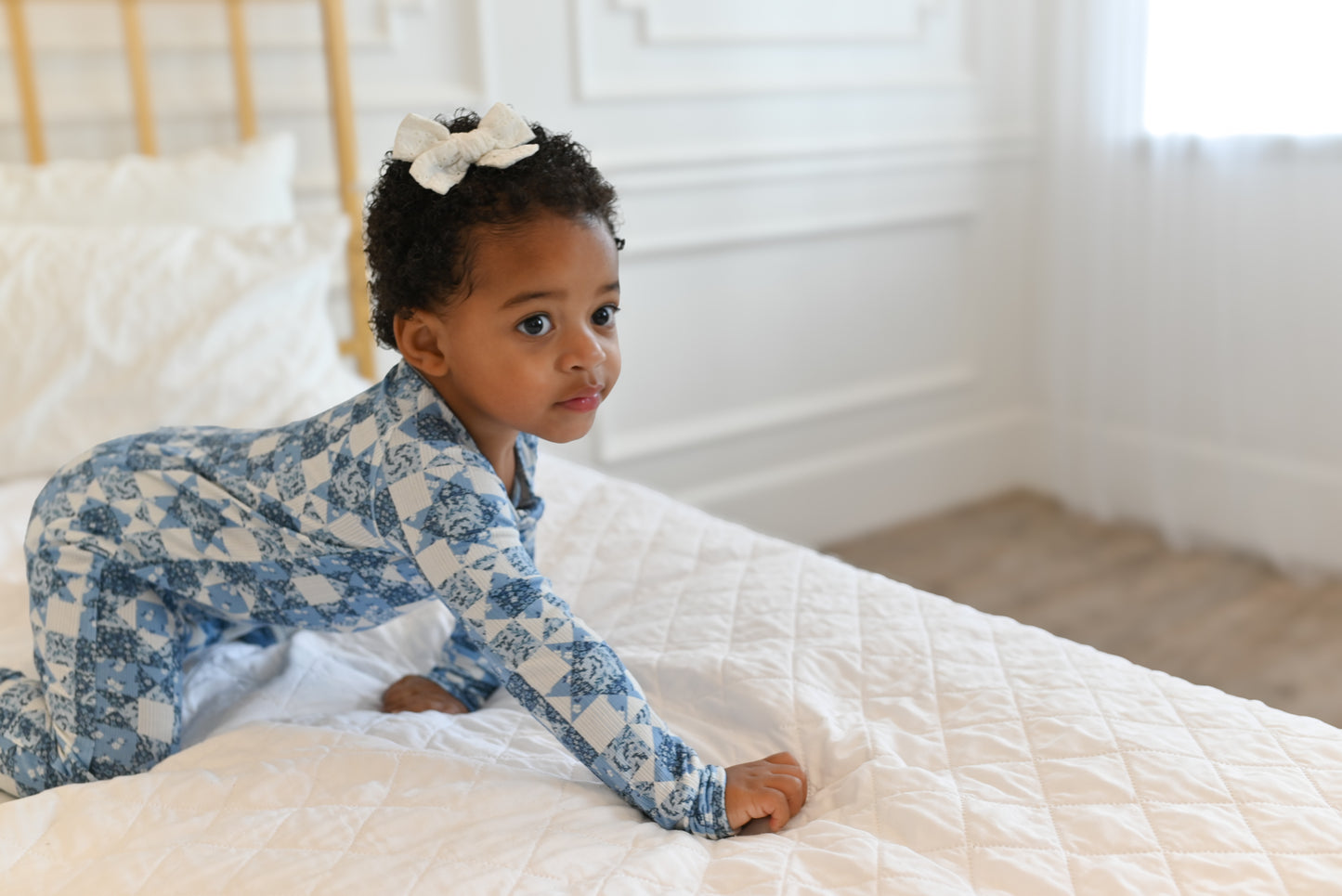 Bluebell Patchwork Ribbed Zip Pajamas