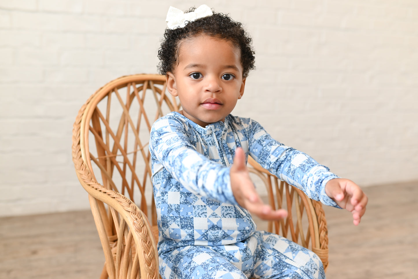 Bluebell Patchwork Ribbed Zip Pajamas