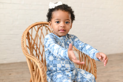 Bluebell Patchwork Ribbed Zip Pajamas