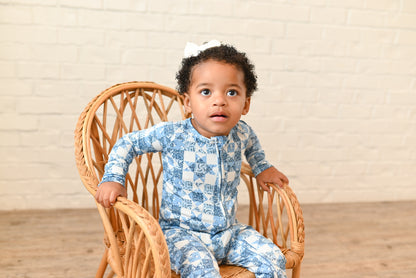 Bluebell Patchwork Ribbed Zip Pajamas
