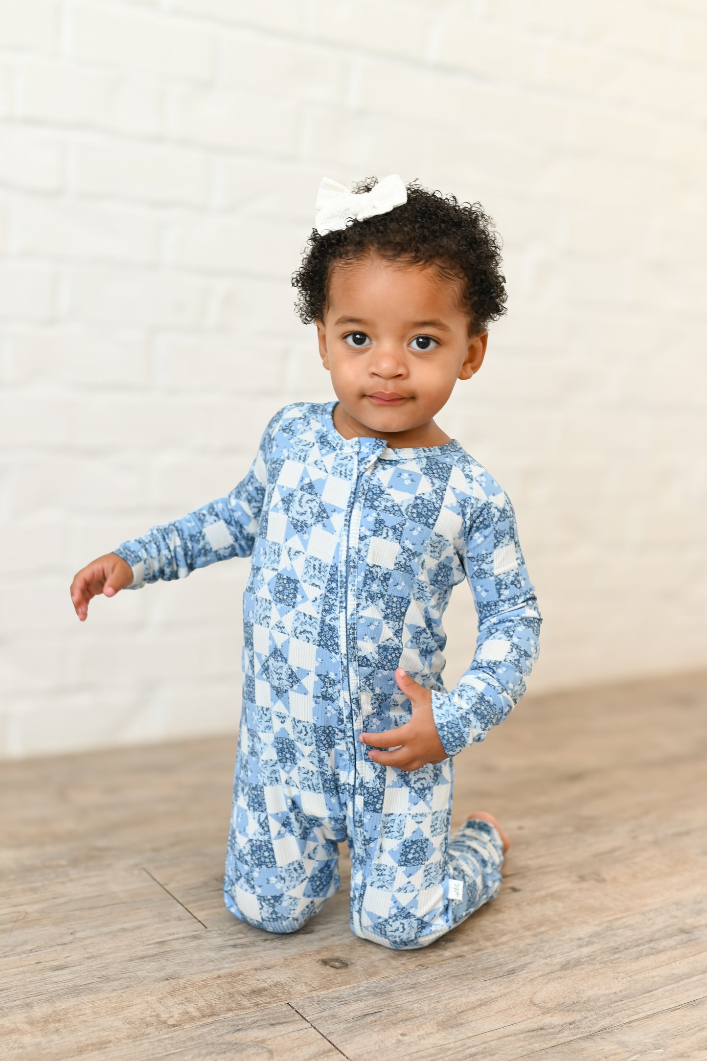 Bluebell Patchwork Ribbed Zip Pajamas